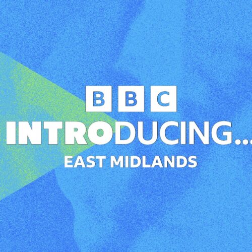 BBC Introducing midland text against a blue and green background